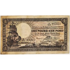 SOUTH AFRICA 1944 . ONE 1 POUND - EEN POND BANKNOTE